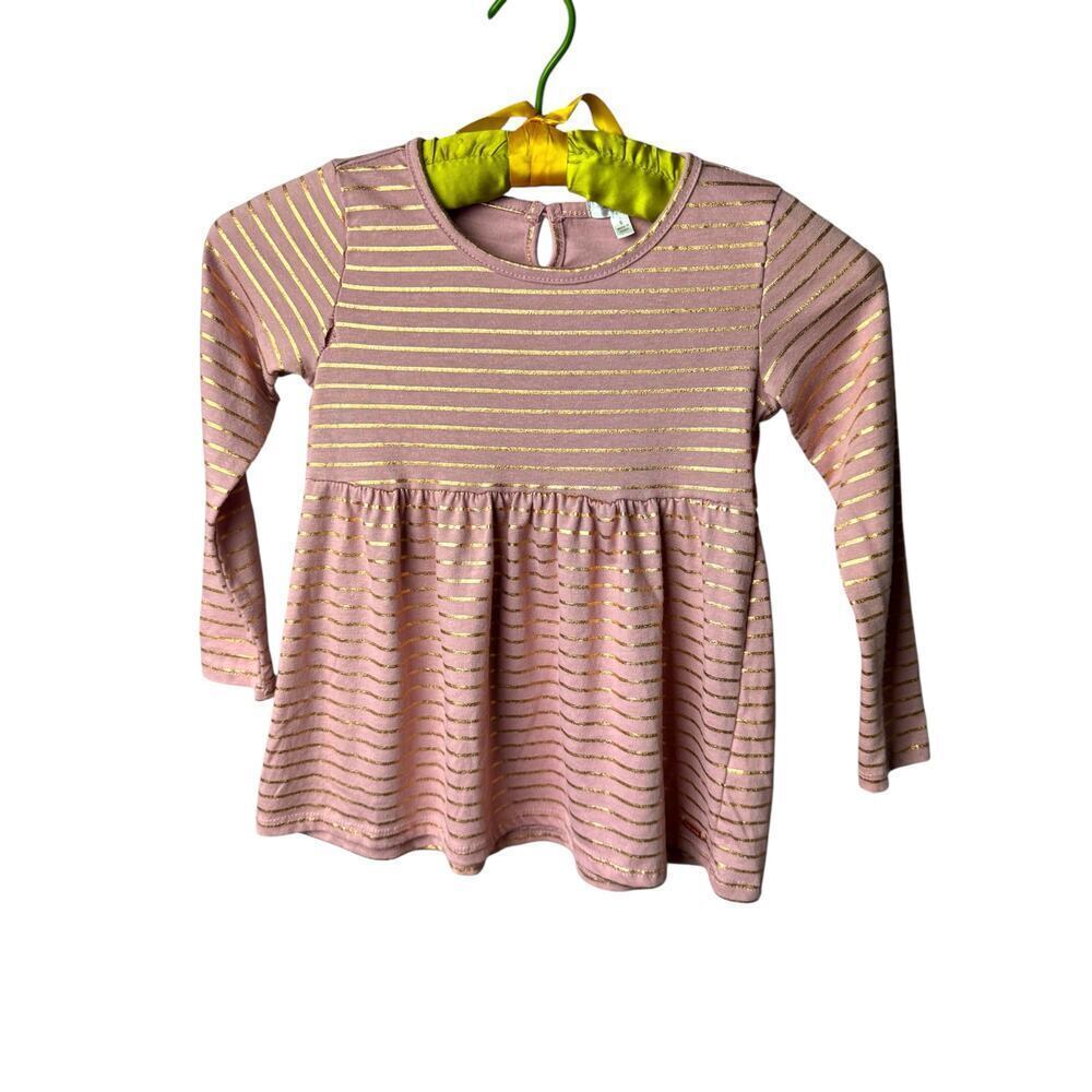 TAHARI Girl‎ Metallic Stripe Peplum Dress – Size 6